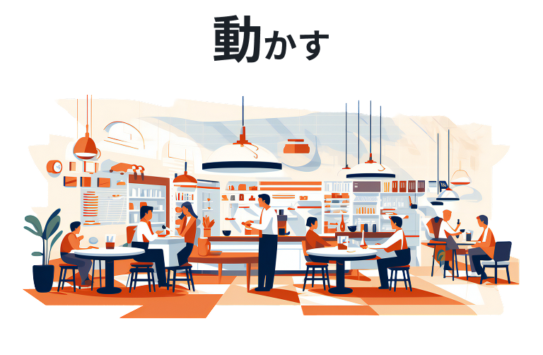 動かす